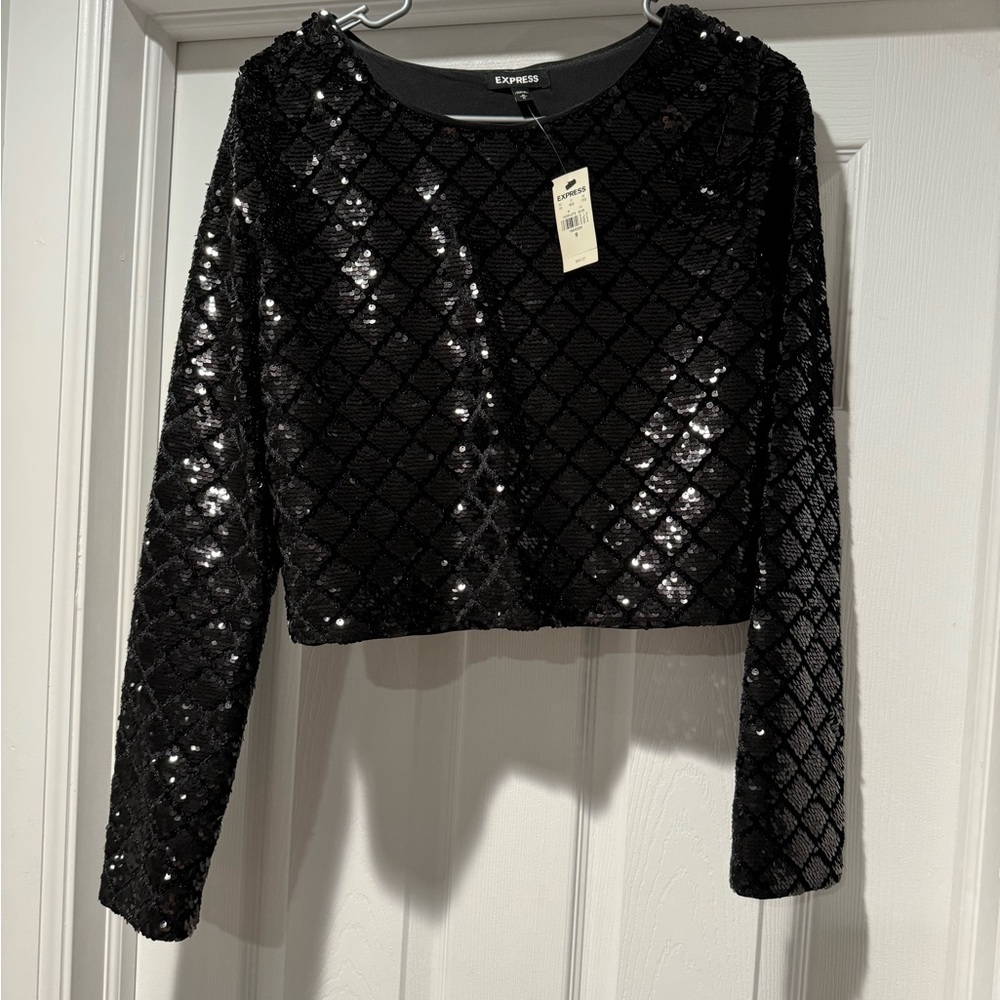 Black Sequin Top